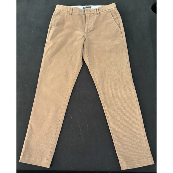 Banana Republic Aiden Chino Pants Men's Brown Geometric Straight Stretch 30x30 - Picture 1 of 5